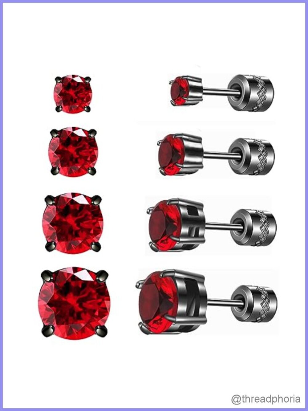 Titanium Hypoallergenic Screw Back Stud Earrings Cubic Zirconia